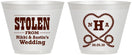Custom Wedding 9 oz Wine Frosted Cups - Stolen Monogram | 474