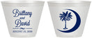 Custom Wedding 9 oz Wine Frosted Cups - Palmetto Tree | 478