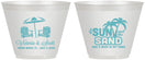 Custom Wedding 9 oz Wine Frosted Cups - Sun Sand Drink In My Hand | 479