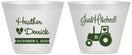 Custom Wedding 9 oz Wine Frosted Cups - Just Hitched Tractor | 482