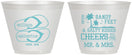Custom Wedding 9 oz Wine Frosted Cups - Sandy Feet Salty Kisses | 490