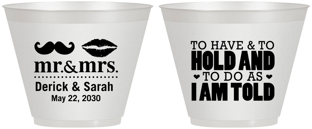 Custom Wedding 9 oz Wine Frosted Cups - To Have And To Hold | 491