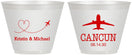 Custom Wedding 9 oz Wine Frosted Cups - Destination | 492