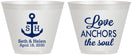 Custom Wedding 9 oz Wine Frosted Cups - Love Anchors The Soul | 494