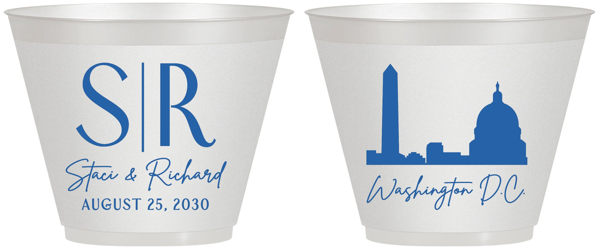 Custom Wedding 9 oz Wine Frosted Cups - Washington Dc | 500
