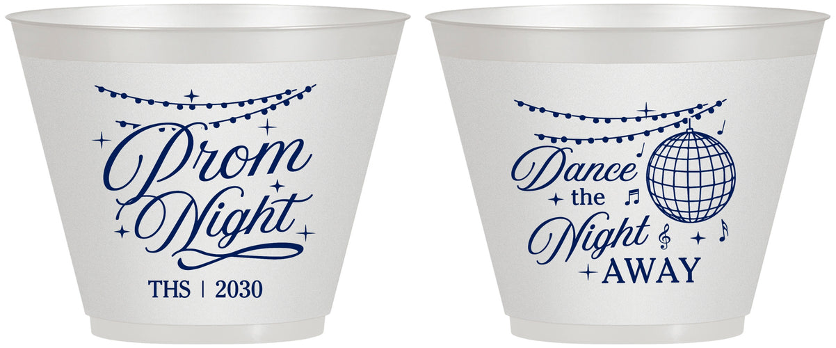 Custom Prom 9 oz Wine Frosted Cups - Dance The Night Away | 50001