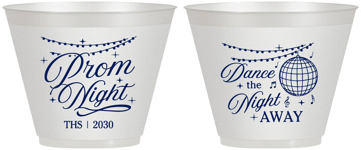 Custom Prom 9 oz Wine Frosted Cups - Dance The Night Away | 50001