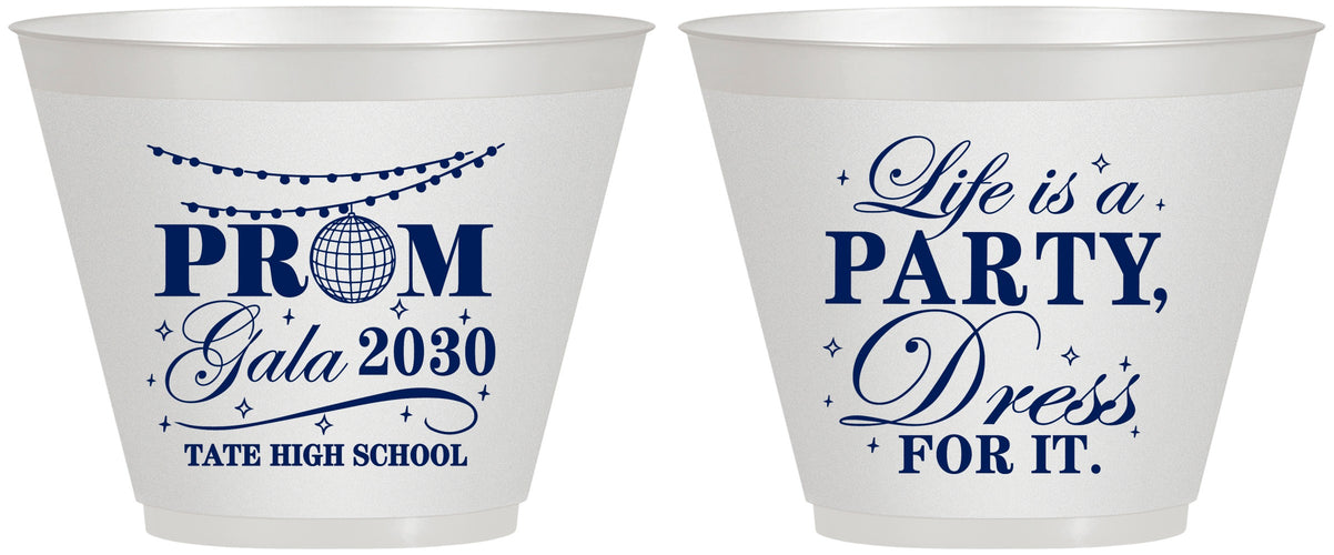 Custom Prom 9 oz Wine Frosted Cups - Lifes A Party | 50002