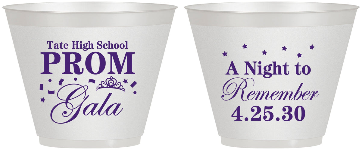 Custom Prom 9 oz Wine Frosted Cups - A Night To Remember | 50003