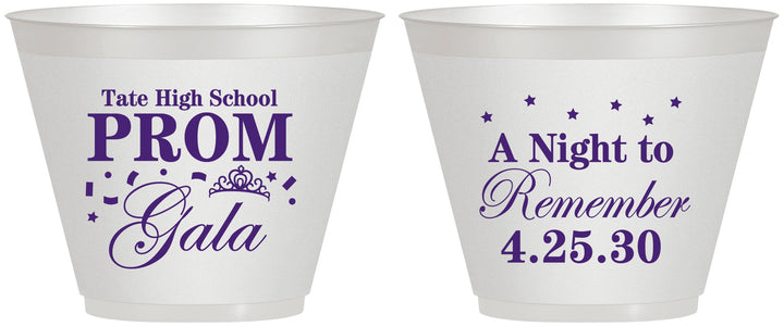 Custom Prom 9 oz Wine Frosted Cups - A Night To Remember | 50003