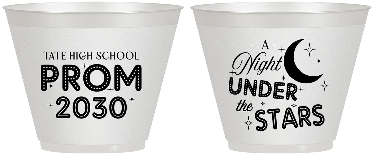 Custom Prom 9 oz Wine Frosted Cups - A Night Under The Stars | 50004