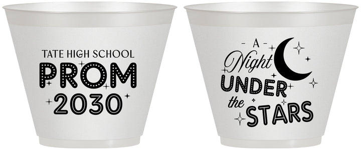 Custom Prom 9 oz Wine Frosted Cups - A Night Under The Stars | 50004