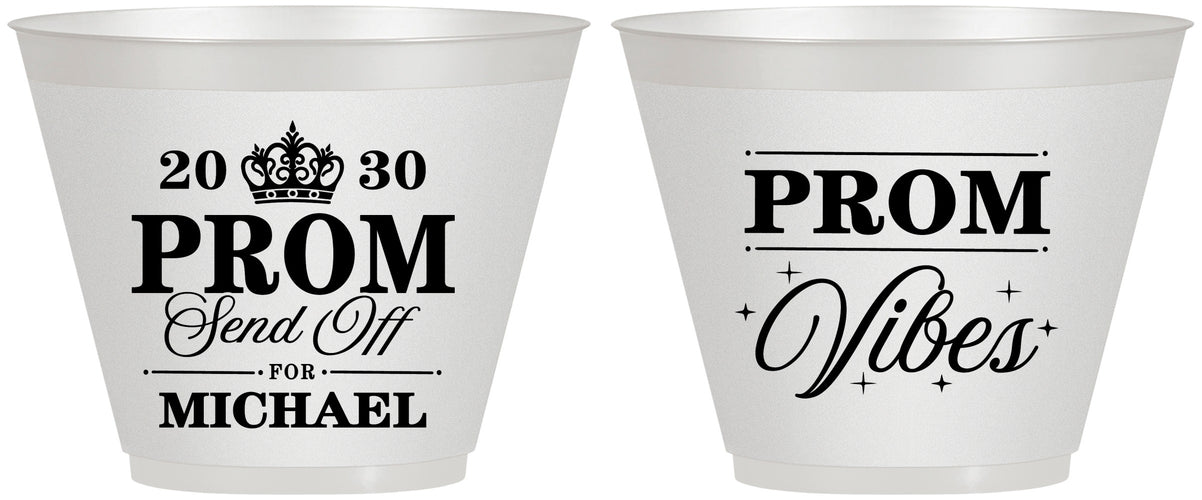 Custom Prom 9 oz Wine Frosted Cups - Send Off | 50005