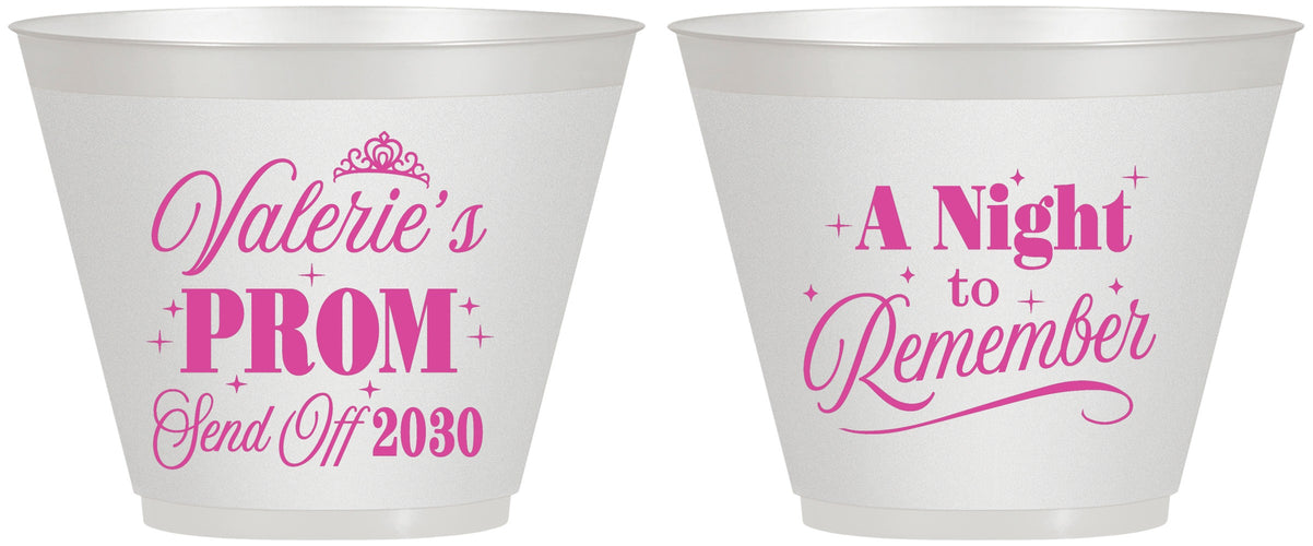 Custom Prom 9 oz Wine Frosted Cups - Send Off | 50006