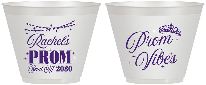 Custom Prom 9 oz Wine Frosted Cups - Send Off | 50007