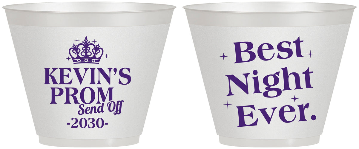 Custom Prom 9 oz Wine Frosted Cups - Send Off | 50009