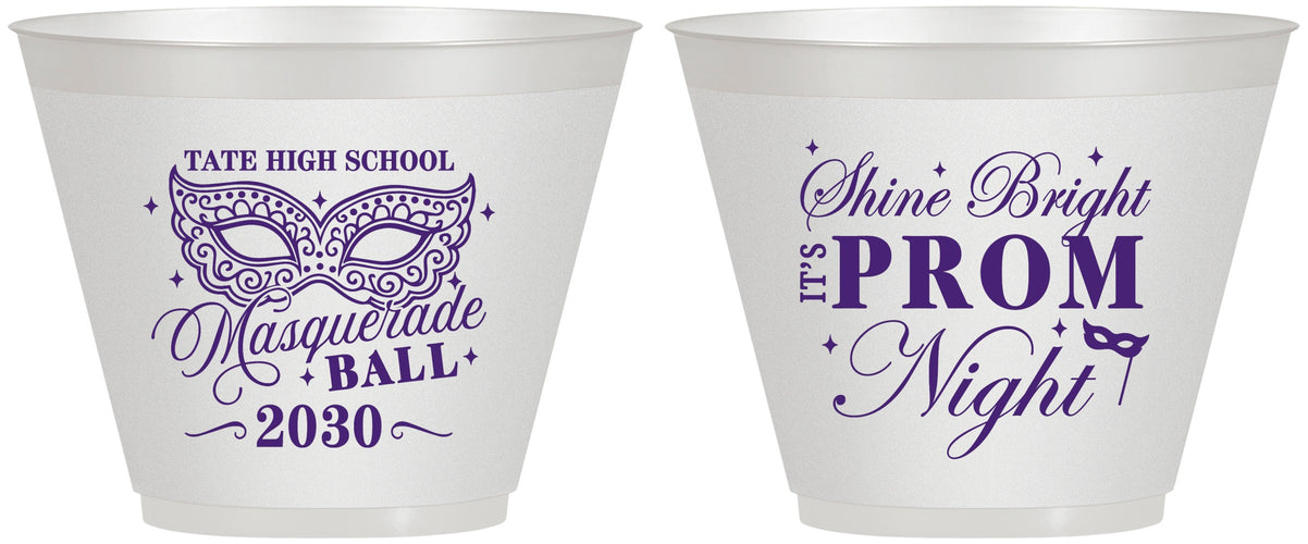 Custom Prom 9 oz Wine Frosted Cups - Masquerade Ball | 50010
