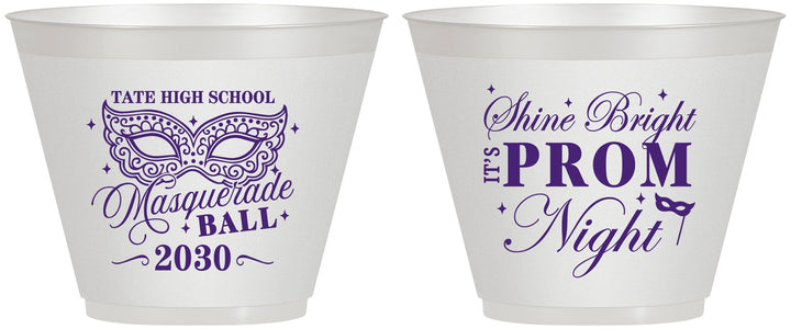 Custom Prom 9 oz Wine Frosted Cups - Masquerade Ball | 50010