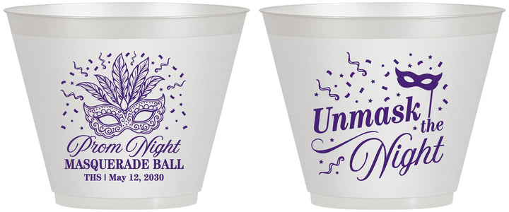 Custom Prom 9 oz Wine Frosted Cups - Masquerade Ball | 50011
