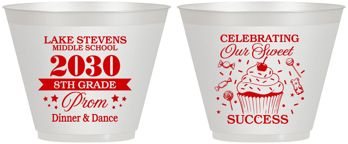 Custom Prom 9 oz Wine Frosted Cups - 8th Grade Dance | 50013