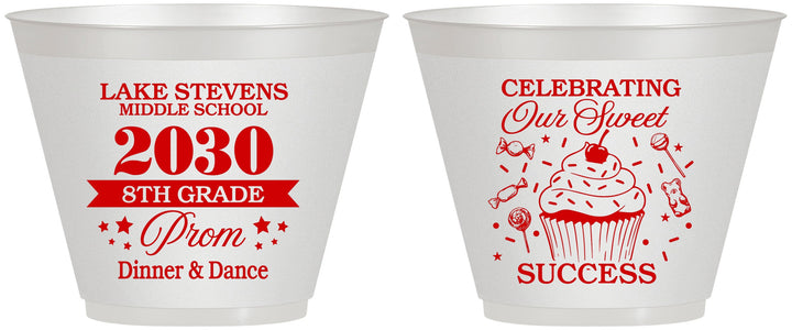 Custom Prom 9 oz Wine Frosted Cups - 8th Grade Dance | 50013