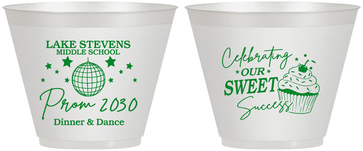 Custom Prom 9 oz Wine Frosted Cups - Middle School Dance | 50014