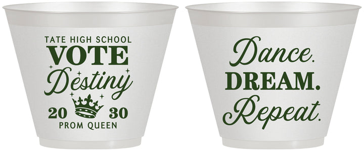Custom Prom 9 oz Wine Frosted Cups - Queen Vote | 50016