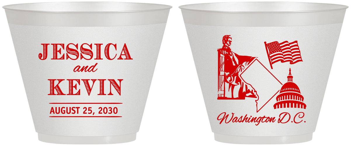 Custom Wedding 9 oz Wine Frosted Cups - Washington Dc | 501