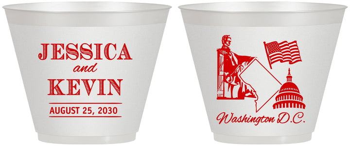 Custom Wedding 9 oz Wine Frosted Cups - Washington Dc | 501