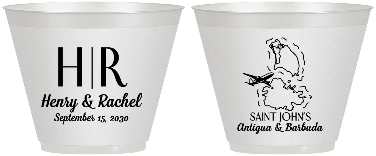 Custom Wedding 9 oz Wine Frosted Cups - Antigua And Barbuda | 502