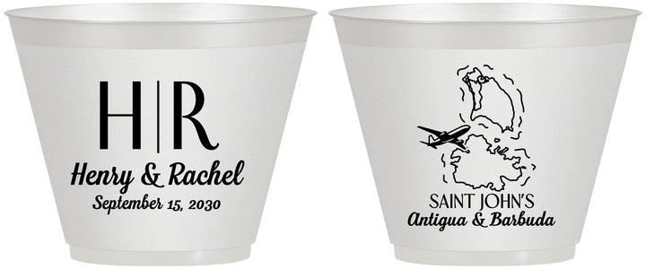 Custom Wedding 9 oz Wine Frosted Cups - Antigua And Barbuda | 502