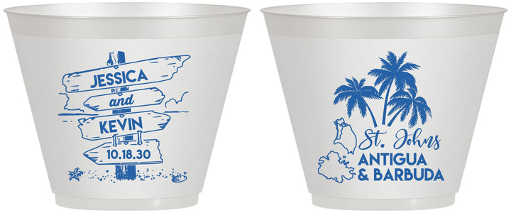 Custom Wedding 9 oz Wine Frosted Cups - Antigua And Barbuda | 503