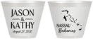 Custom Wedding 9 oz Wine Frosted Cups - Bahamas | 506