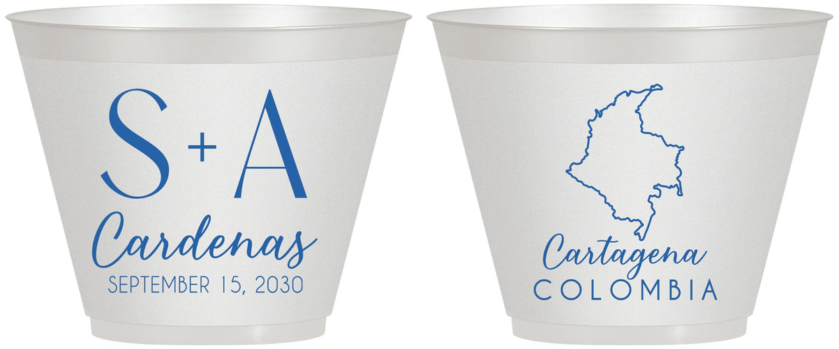 Custom Wedding 9 oz Wine Frosted Cups - Colombia | 516