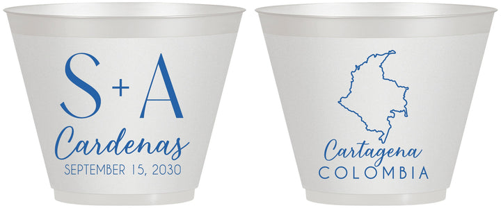 Custom Wedding 9 oz Wine Frosted Cups - Colombia | 516