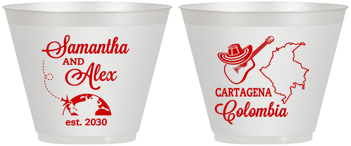 Custom Wedding 9 oz Wine Frosted Cups - Colombia | 517
