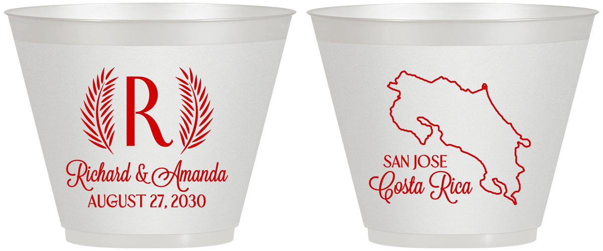 Custom Wedding 9 oz Wine Frosted Cups - Costa Rica | 518