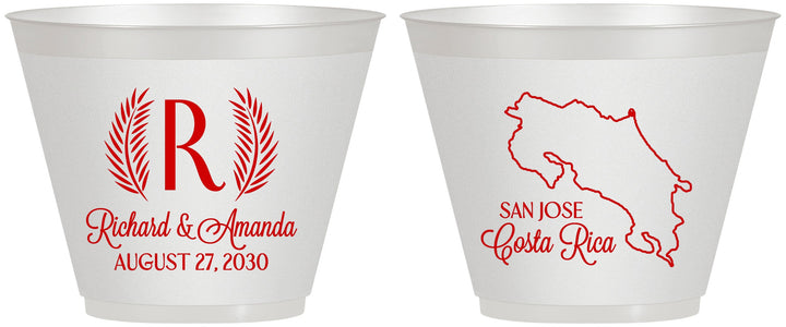 Custom Wedding 9 oz Wine Frosted Cups - Costa Rica | 518