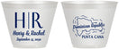 Custom Wedding 9 oz Wine Frosted Cups - Domincan Republic | 522