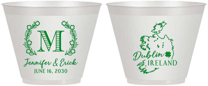 Custom Wedding 9 oz Wine Frosted Cups - Ireland | 528