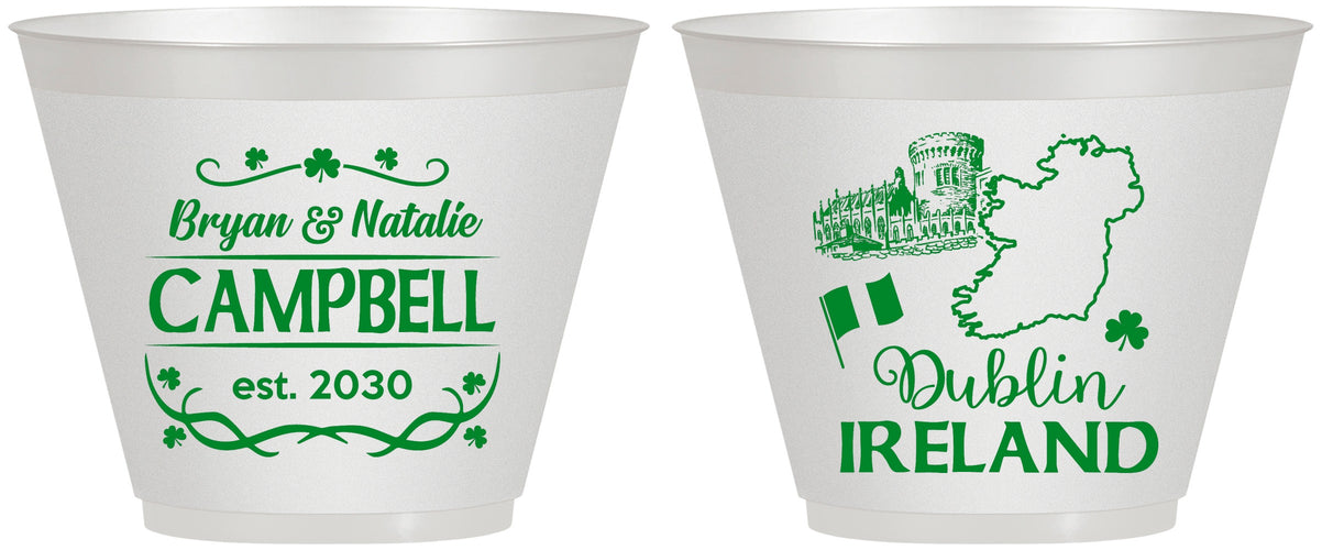 Custom Wedding 9 oz Wine Frosted Cups - Ireland | 529