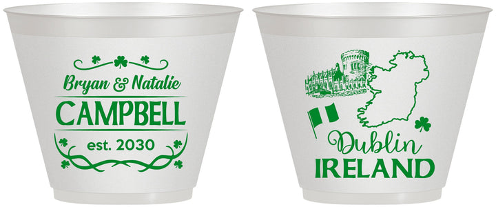Custom Wedding 9 oz Wine Frosted Cups - Ireland | 529