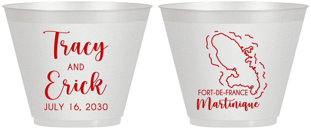Custom Wedding 9 oz Wine Frosted Cups - Martinique | 532
