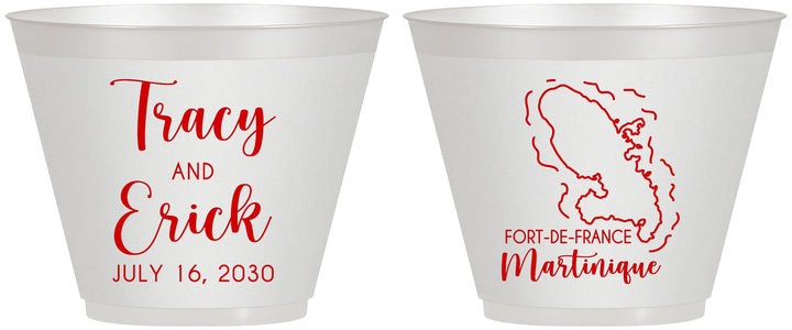 Custom Wedding 9 oz Wine Frosted Cups - Martinique | 532
