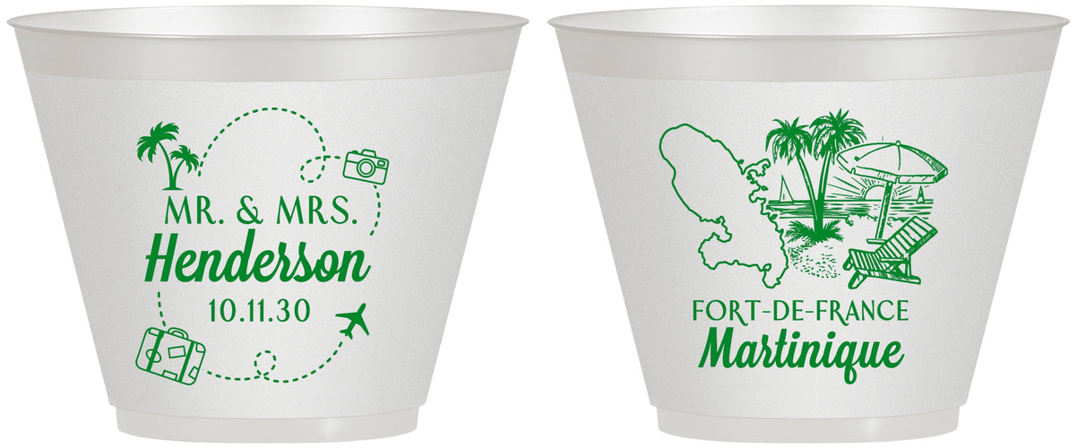 Custom Wedding 9 oz Wine Frosted Cups - Martinique | 533
