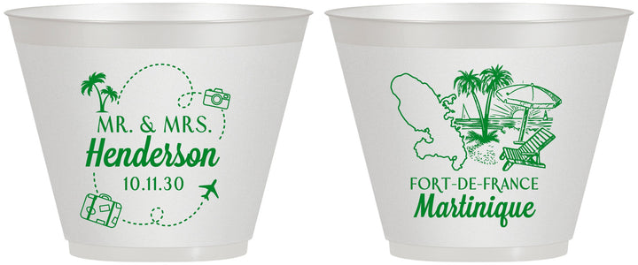 Custom Wedding 9 oz Wine Frosted Cups - Martinique | 533