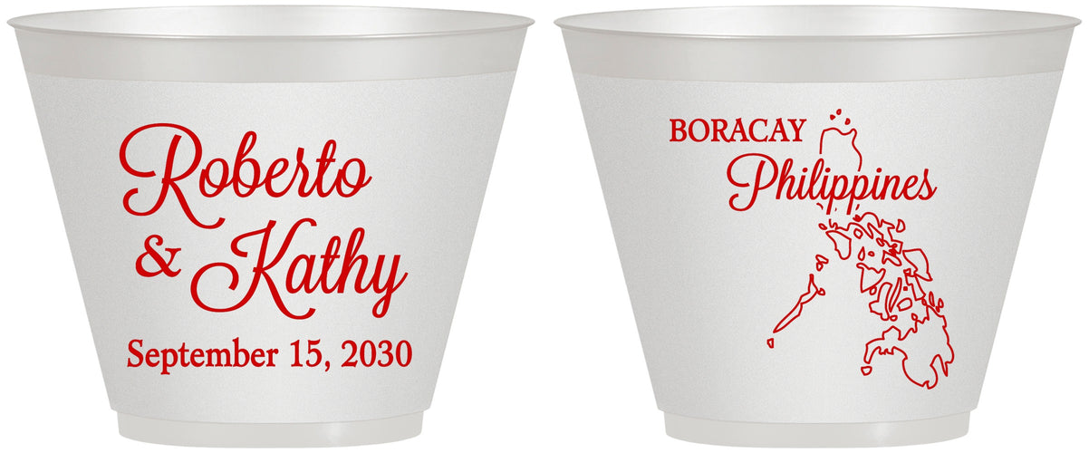 Custom Wedding 9 oz Wine Frosted Cups - Philippines | 536