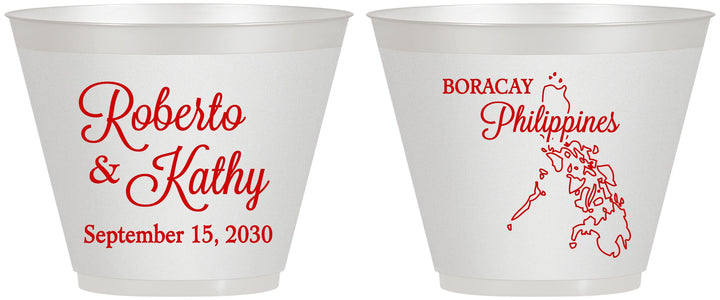 Custom Wedding 9 oz Wine Frosted Cups - Philippines | 536