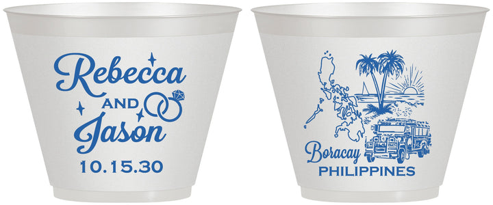 Custom Wedding 9 oz Wine Frosted Cups - Philippines | 537