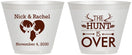 Custom Wedding 9 oz Wine Frosted Cups - The Hunt Is Over | 554